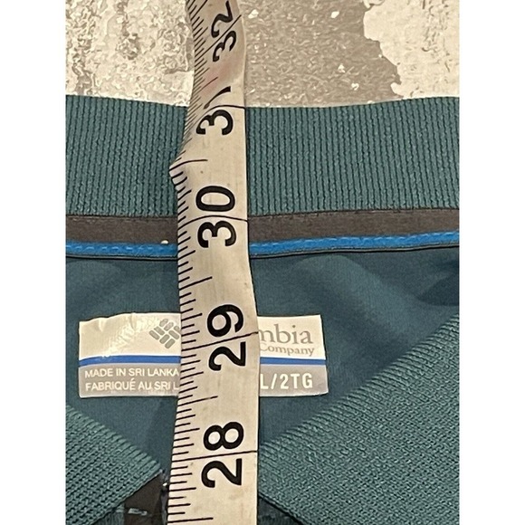 Columbia Omni Freeze Shirt Mens Large Teal 1/4 Zip Short Sleeve Polo Active - Picture 8 of 10